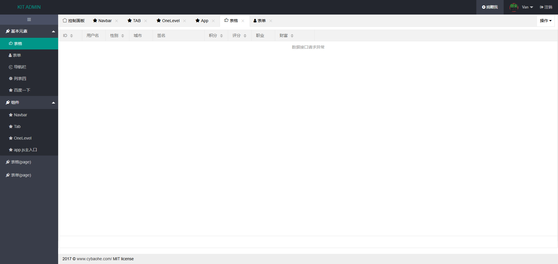 layui框架KIT ADMIN后台管理系统模板 UI型后台模板